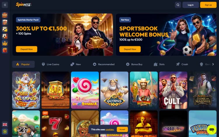 Spinhub homepage