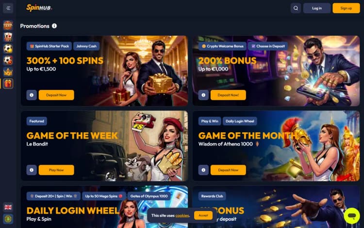 Spinhub promotions page