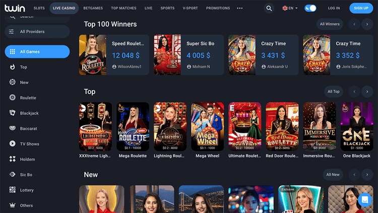 twin casino all games