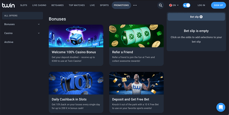 twin casino bonuses