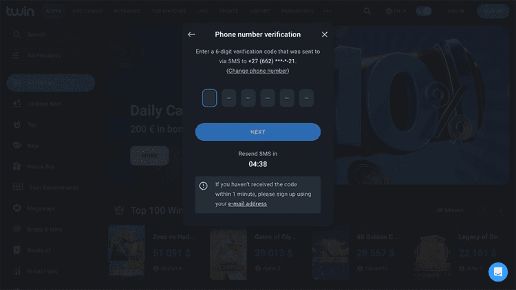twin casino varifications
