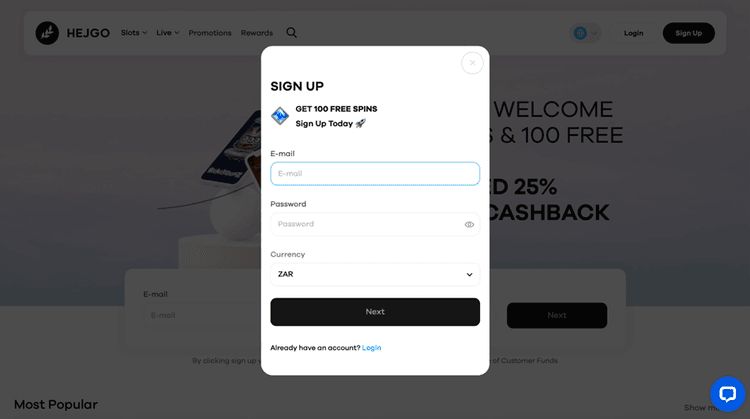 hejgo casino signup