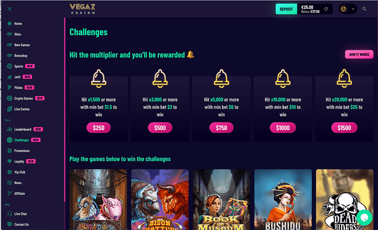 challenges Vegaz