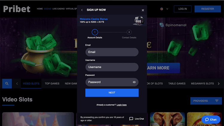 pribet signup