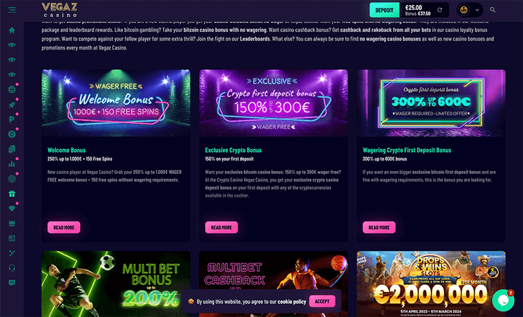 vegaz bonus