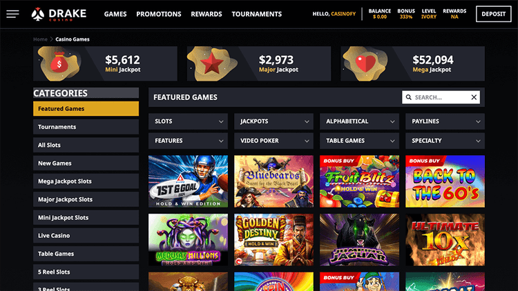 drake casino feature games