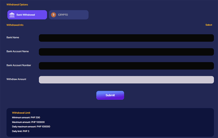 win withdrawal