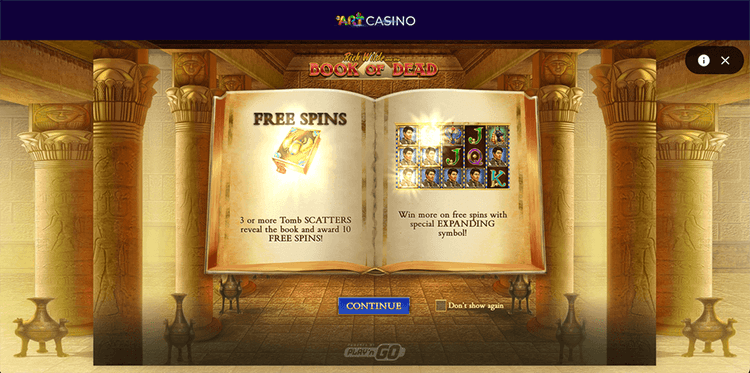 art casino bookofdead