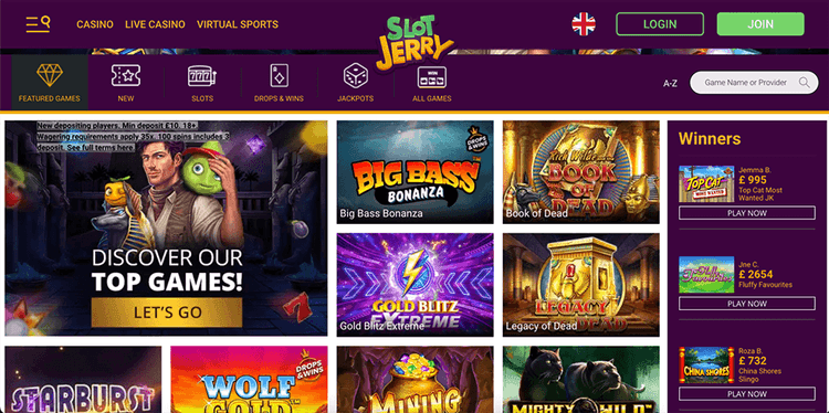slot jerry casino game selection