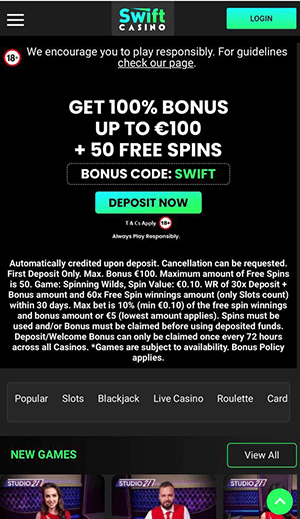 swift casino mobile