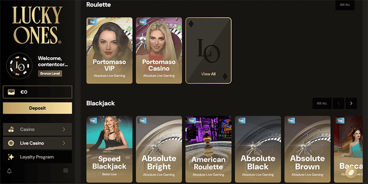 Lucky Ones Live Casino Overview