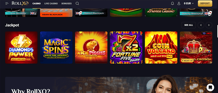 RollXO Popular Jackpot Games