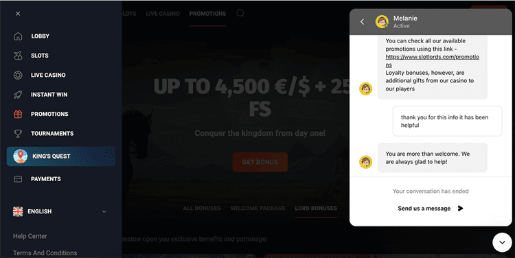 slotlords casino Support