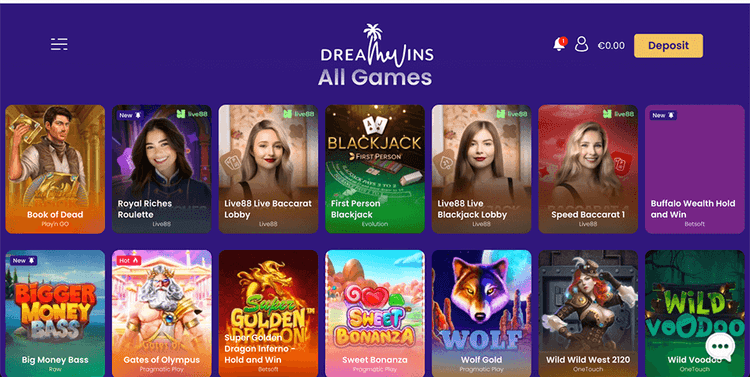 DreamWins Casino Table Games
