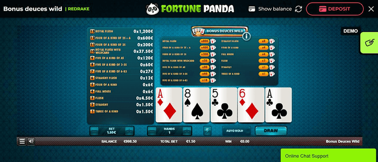 Fortune Panda Casino Table Games