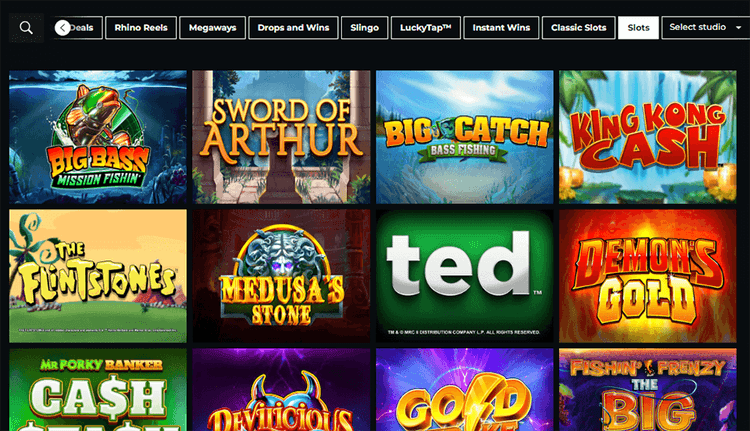 Rhino bet Game Selection Overview