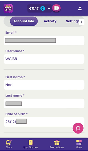 Slotmaster account info