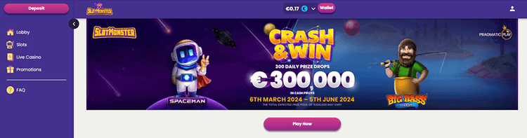 Slotmaster crash and win