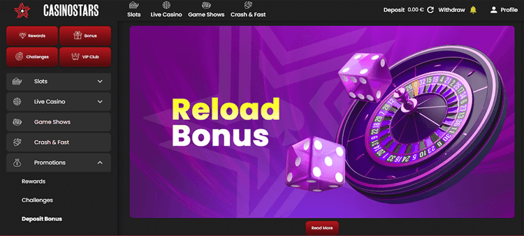 casinostars Reload Bonus