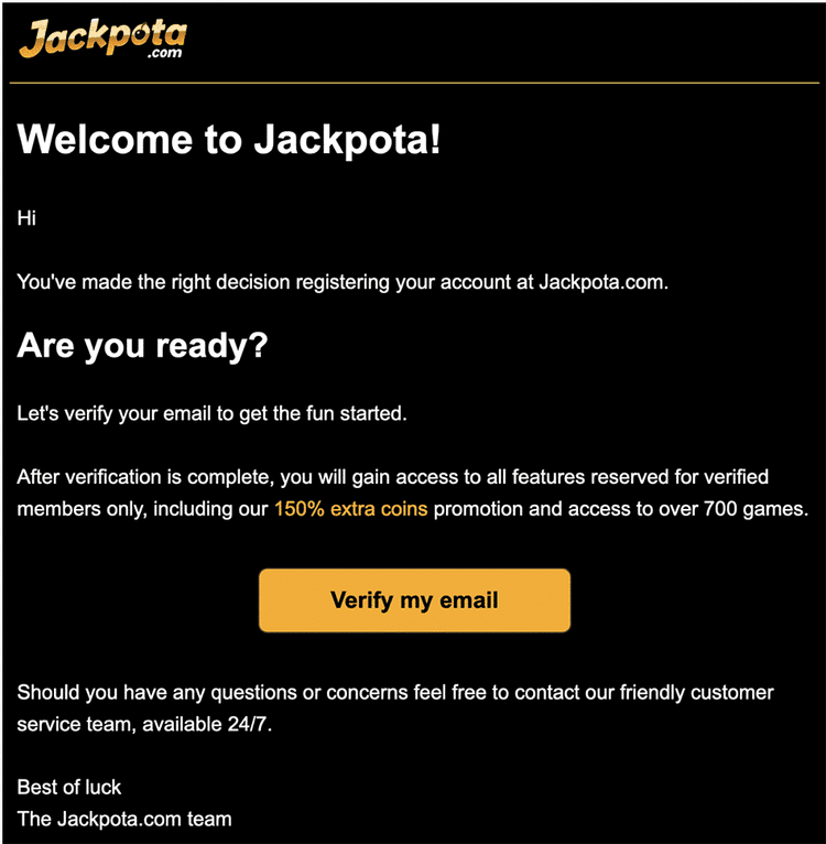 Jackpota Casino welcome