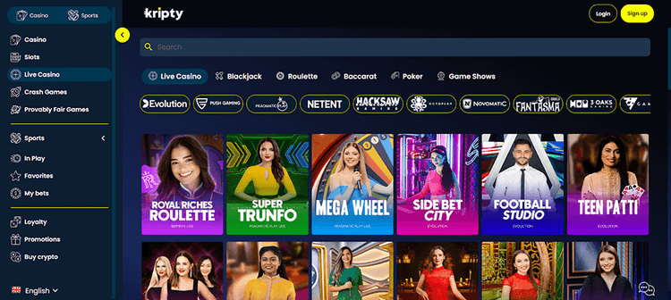 Kripty Live Casino