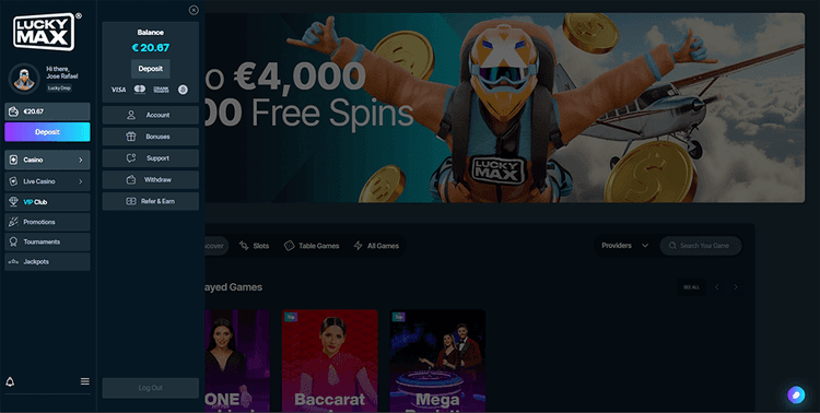 lucky max user experience