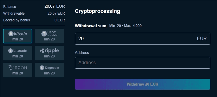 lucky max withdrawal