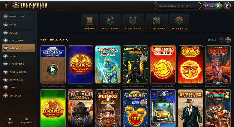 Talismania Jackpot Games