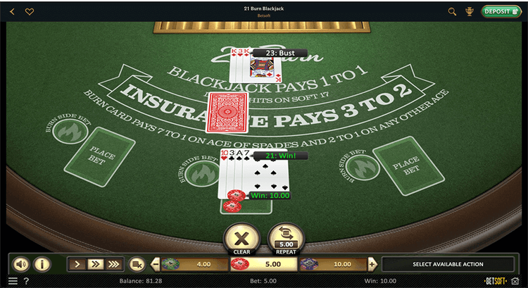 Talismania casino Burn Blackjack