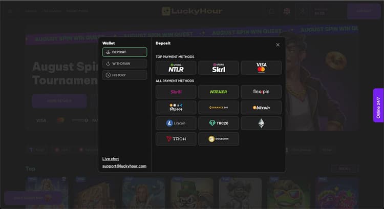luckyhour Add banking information