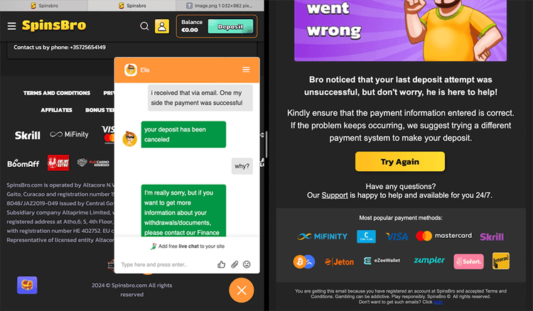 spinsbro Make your first deposit