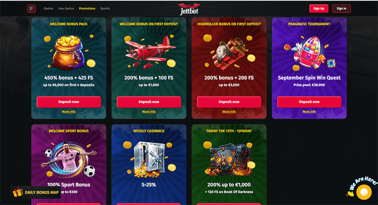 JettBet Casino welcome bonus