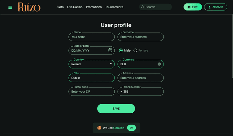 Ritzo userprofile