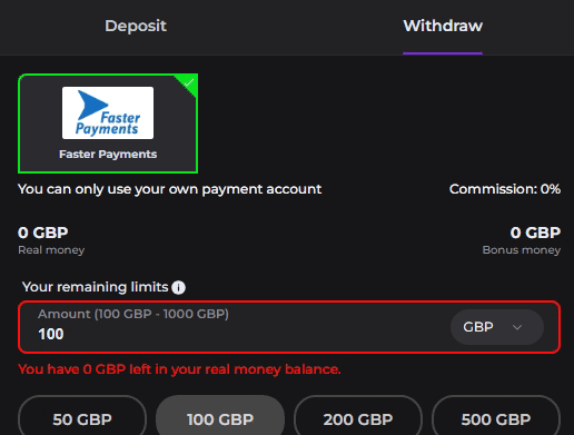 memo withdraw