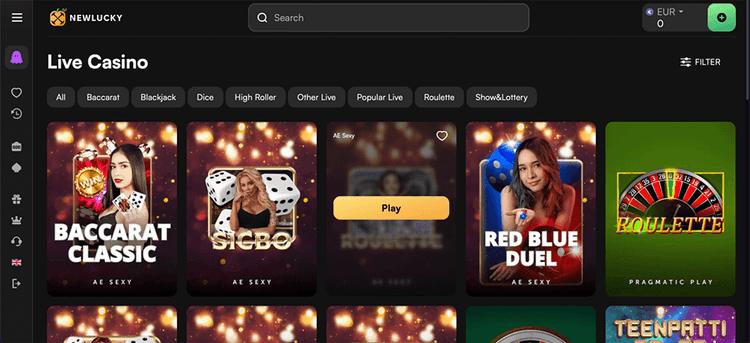 Newlucky Casino live casino