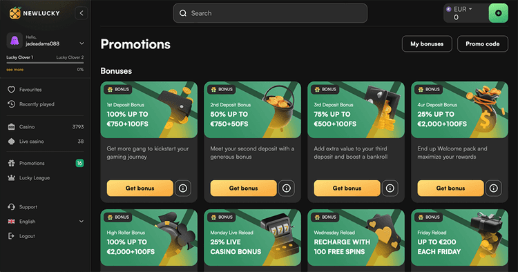 Newlucky Casino promtions