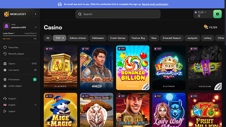Newlucky Casino top