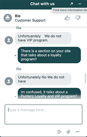 Punterz Casino chat support