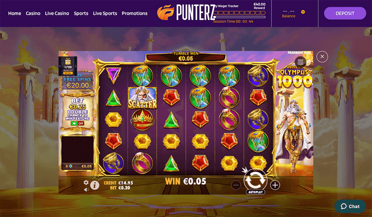 Punterz Casino tumble win
