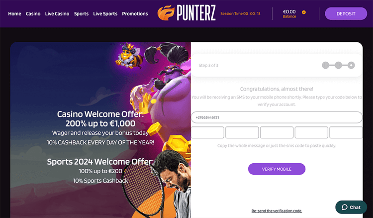 Punterz Casino welcome offer