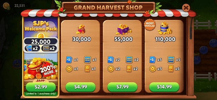 solitaire grand harvest shop