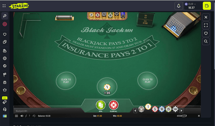 starzino casino blackjack