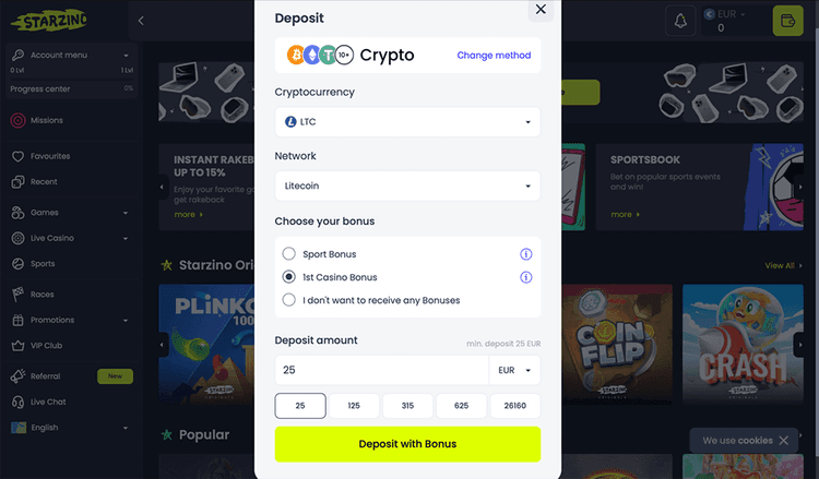 starzino casino crypto
