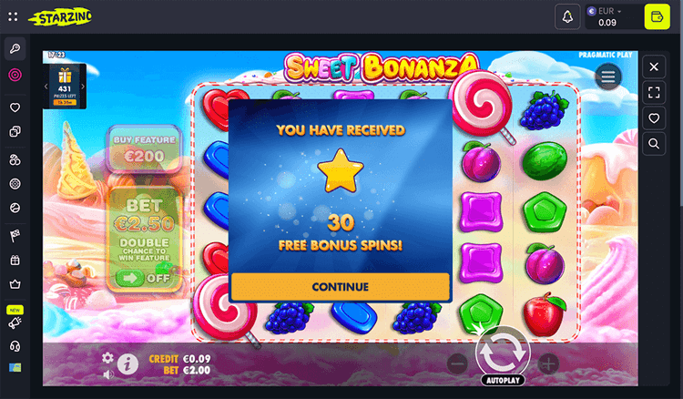starzino casino sweet bonaza