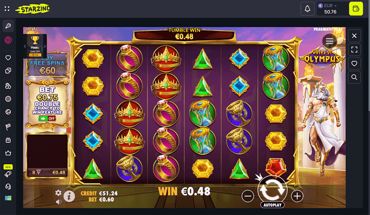 starzino casino tumble win