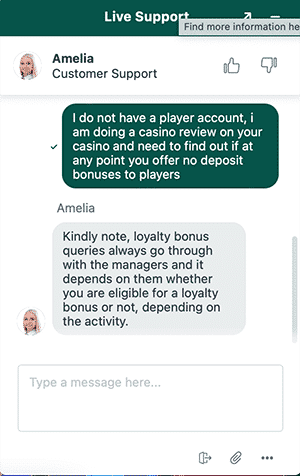 Cashed Casino chatsupport