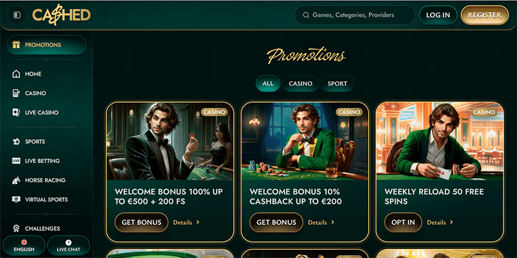 Cashed Casino promotions all