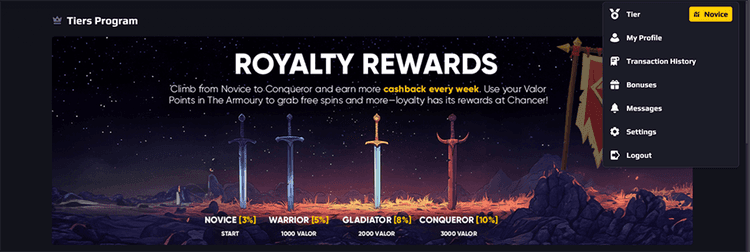Chancer bet royalty rewards