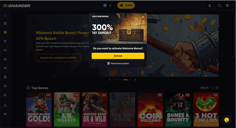 Chancer bet welcome bonus