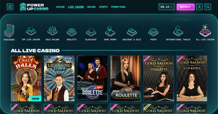 PowerUp Casino all live casino